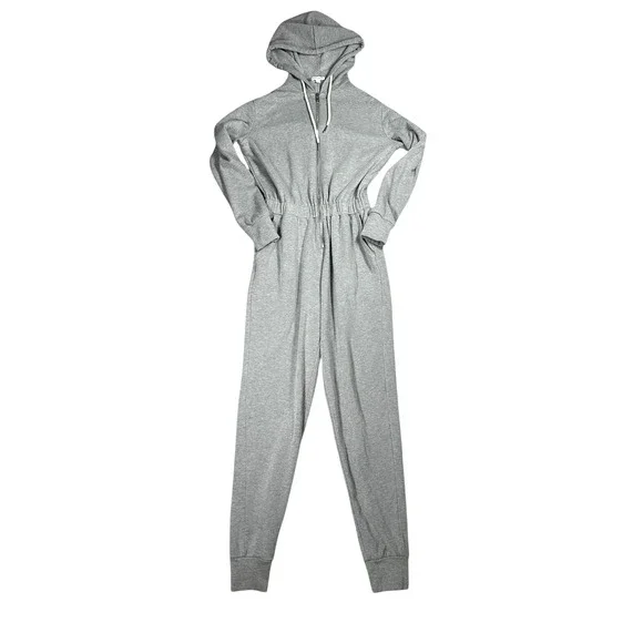 We Wore What Womens Size XS Knit Jersey Leisure Jumpsuit Heather Gray Lounge - Picture 2 of 9